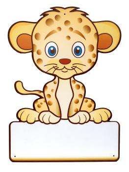 Geburtstafel Leopard hell - personalisierbar - 70x100cm